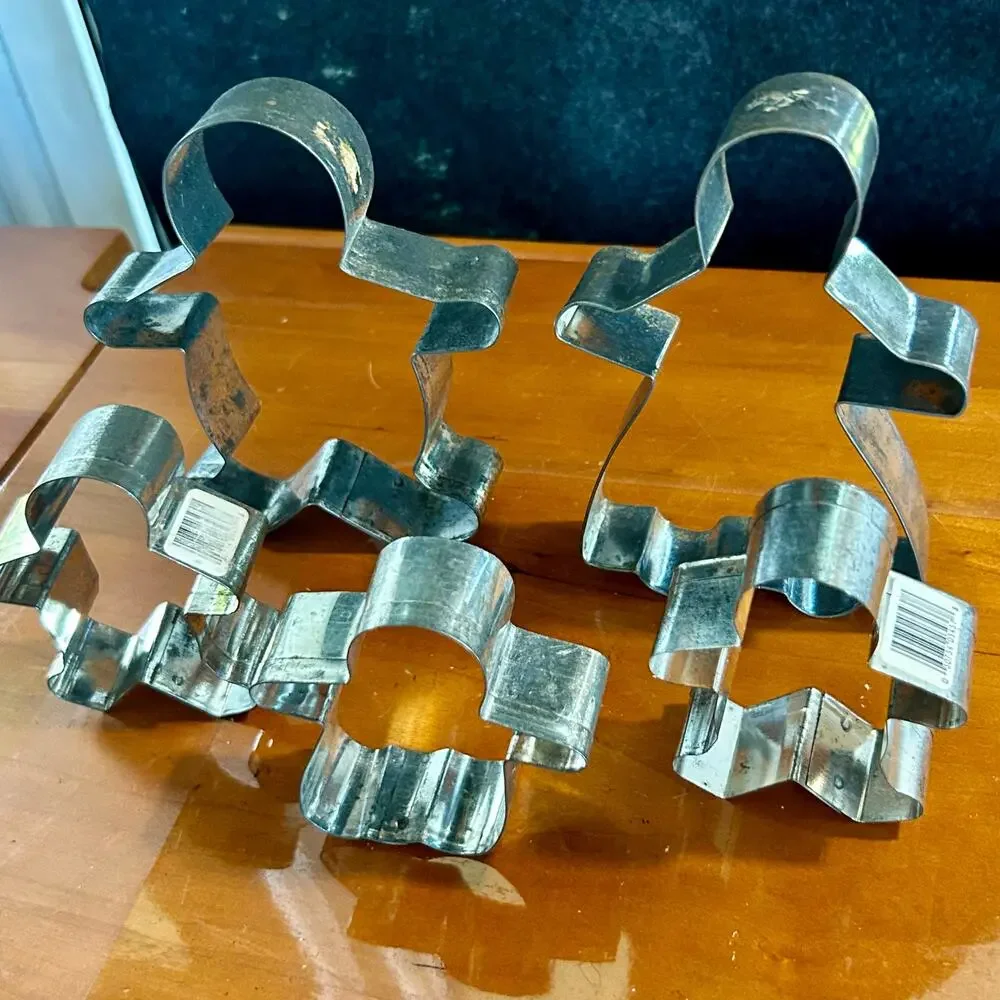 Vintage Gingerbread Family Cookie Cutters Set of 5 – Tin Man & Woman Cutters